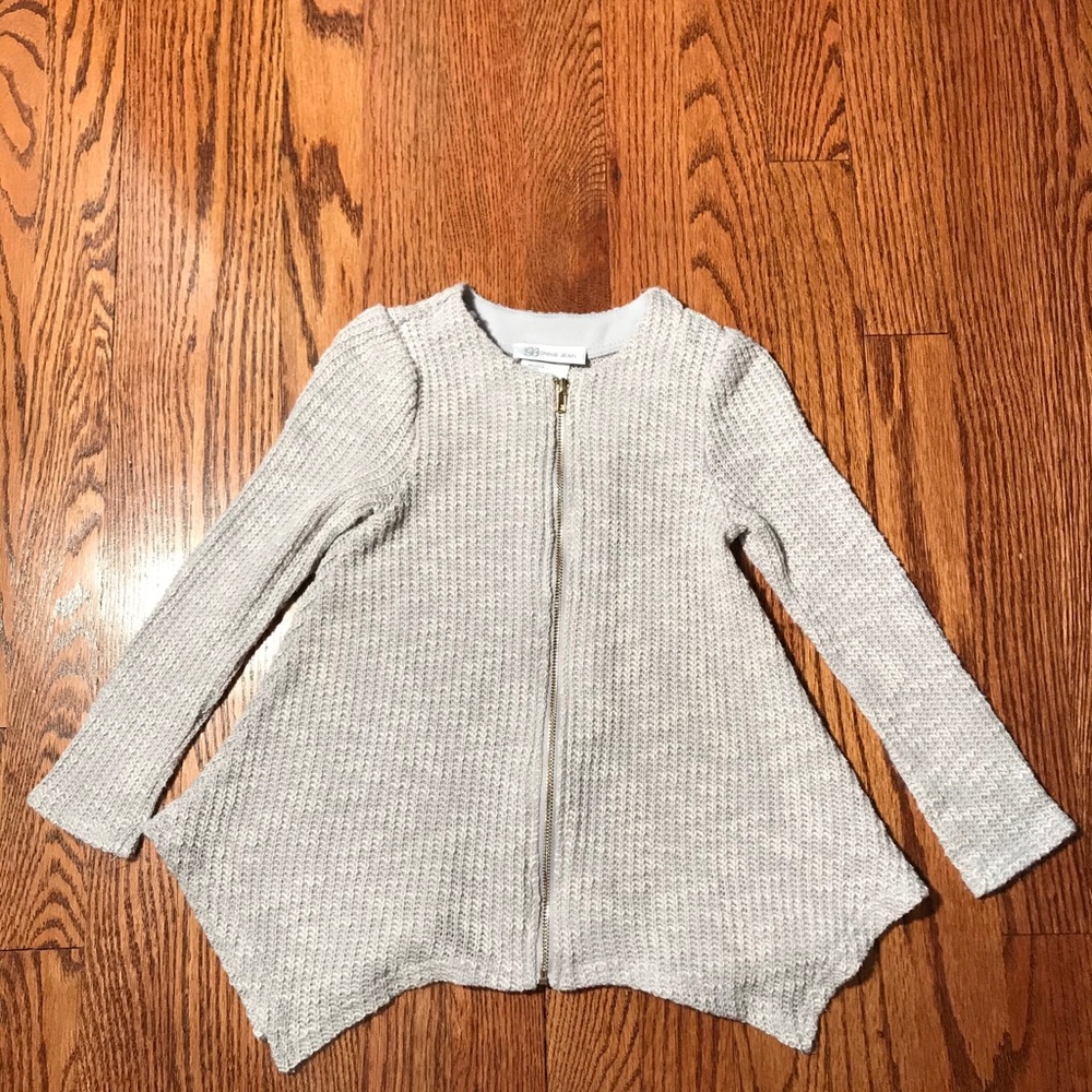 Girls silver zip up sweater